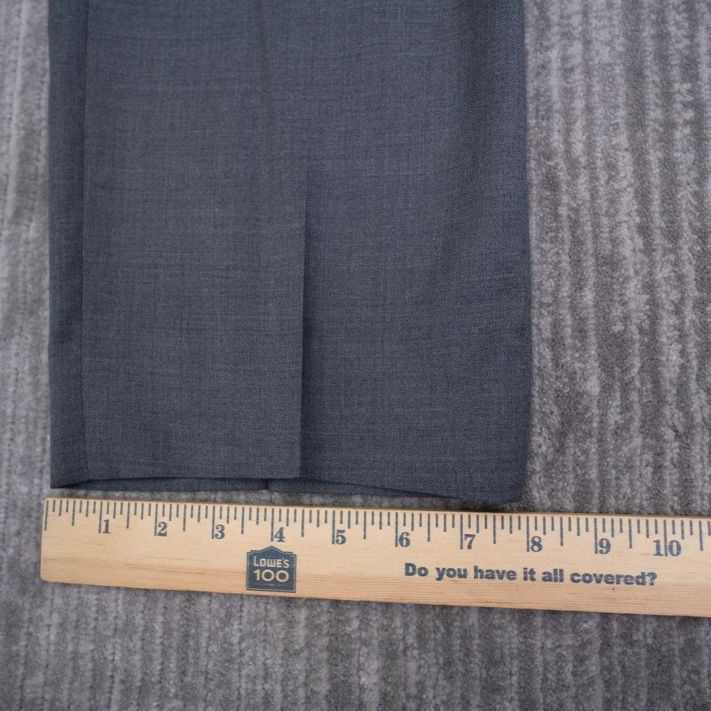 Joseph Abboud Mens 100% Wool Dress Pants Charcoal Gray Flat Front 40 R Fit 39x27